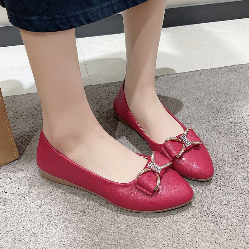 Pointed Toe Flat Shoes Trendy Korean Style Low-Cut Slip-On Soft Bottom Single-Layer Shoes Pumps Fairy Shoes - Image 3